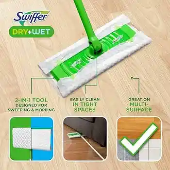 Swiffer Sweeper Dry + Wet Juego De Limpieza Microfibra Para Piso