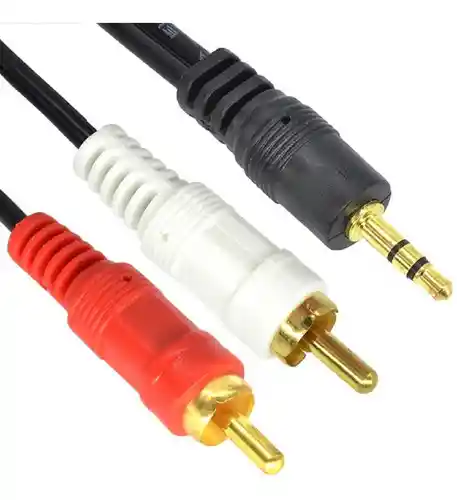 Cable Auxiliar De Audio Estéreo 2x1 Rca A Jack 3.5 De 3.0 Mt