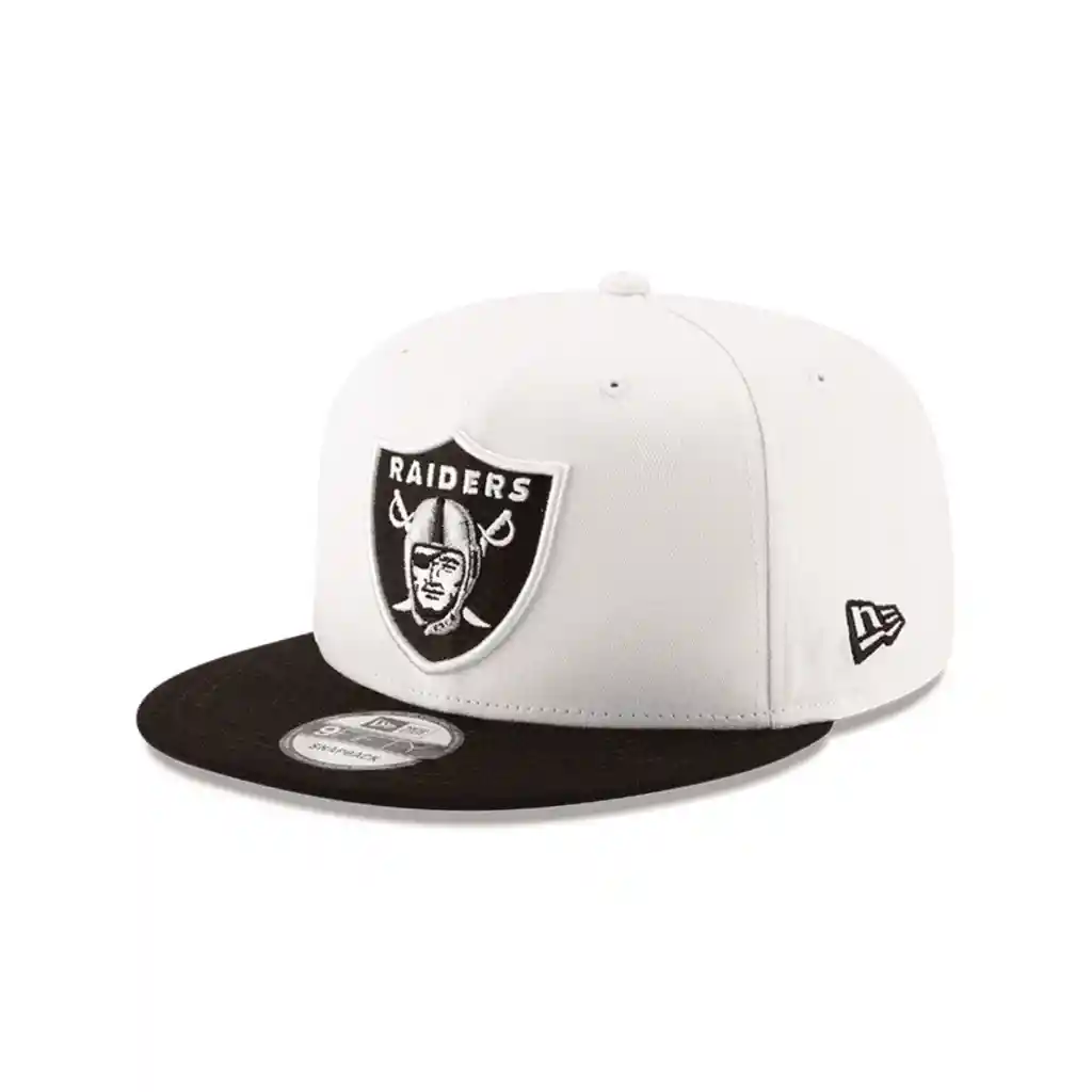 Gorra New Raiders 9fifty Blanca Logo Negro Visera Negra