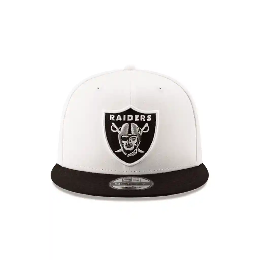 Gorra New Raiders 9fifty Blanca Logo Negro Visera Negra