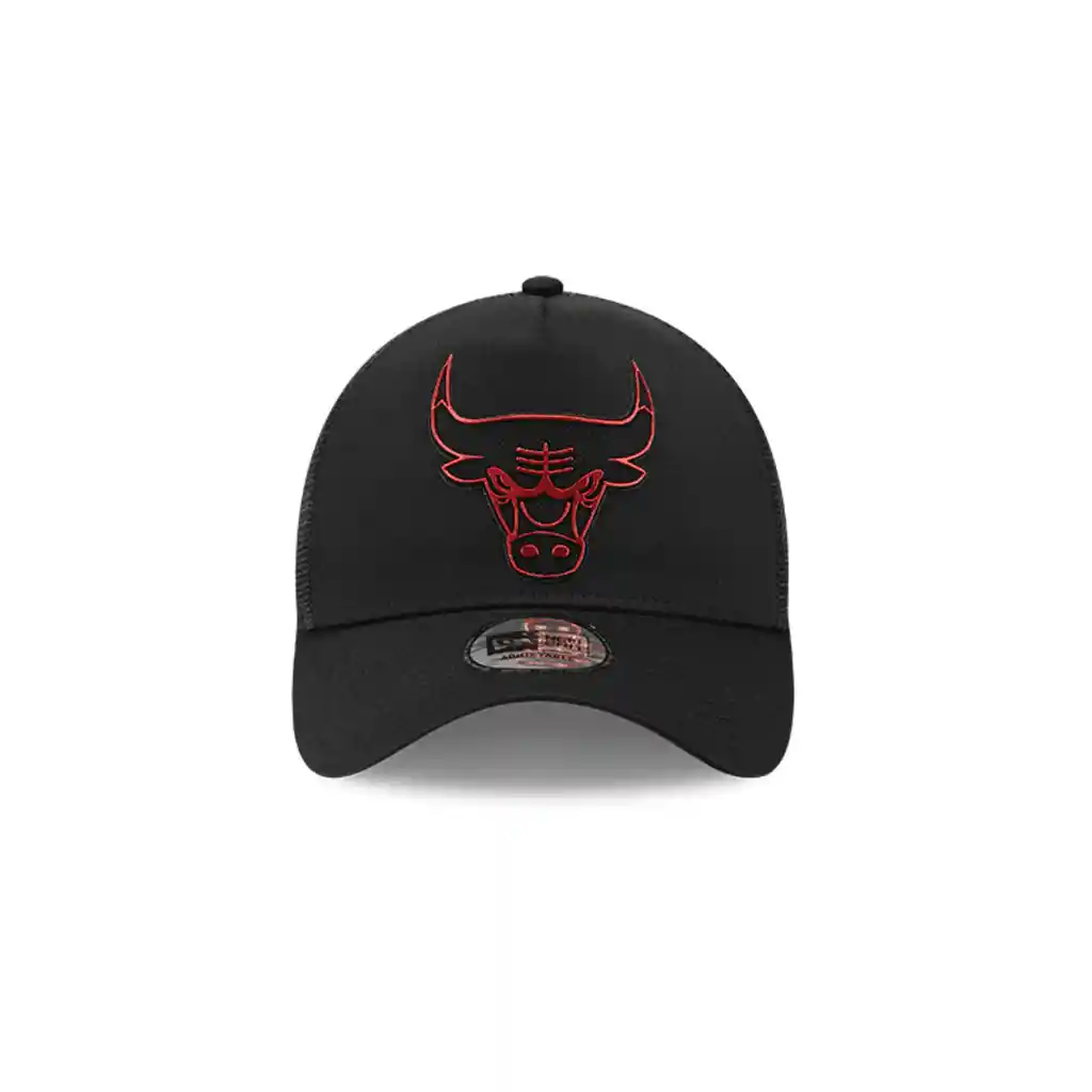 Gorra New Era Chicago Bulls 9forty A Frame Negra Logo Rojo Metal