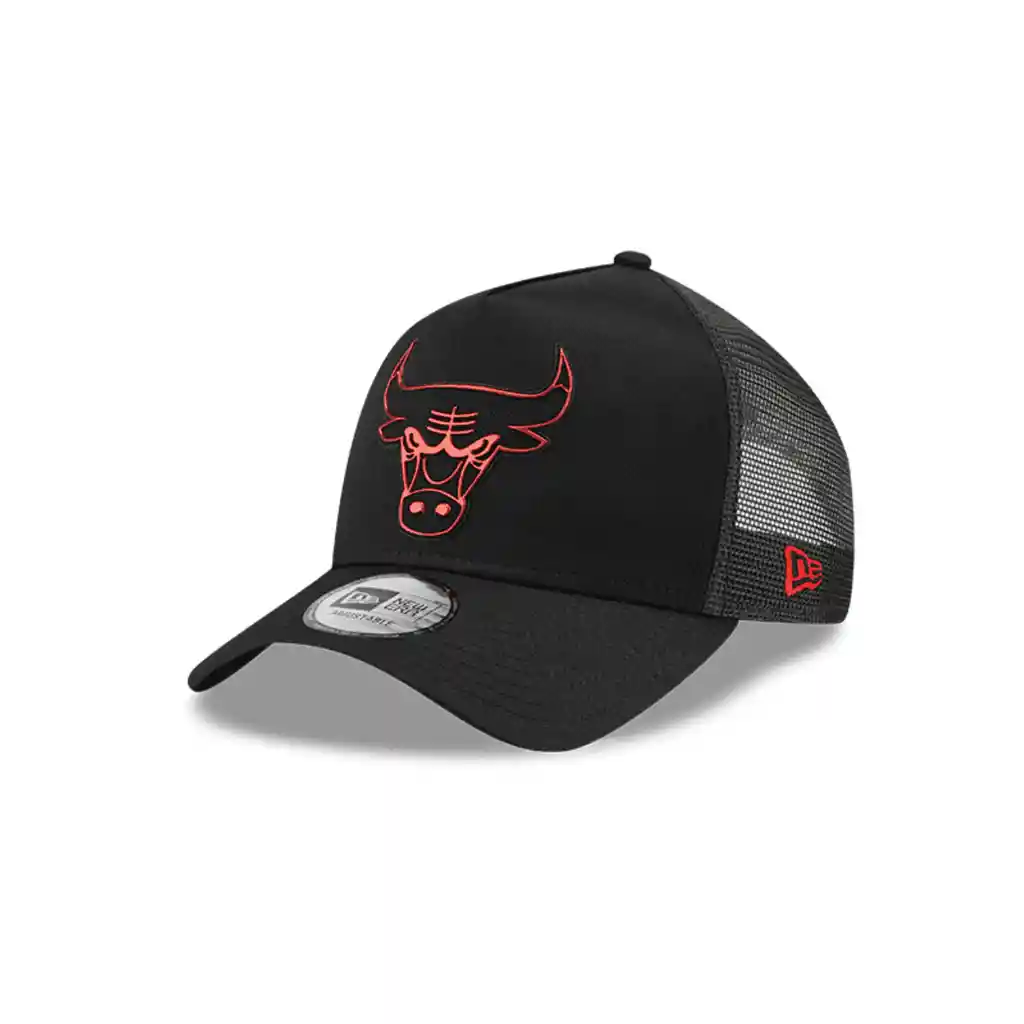 Gorra New Era Chicago Bulls 9forty A Frame Negra Logo Rojo Metal