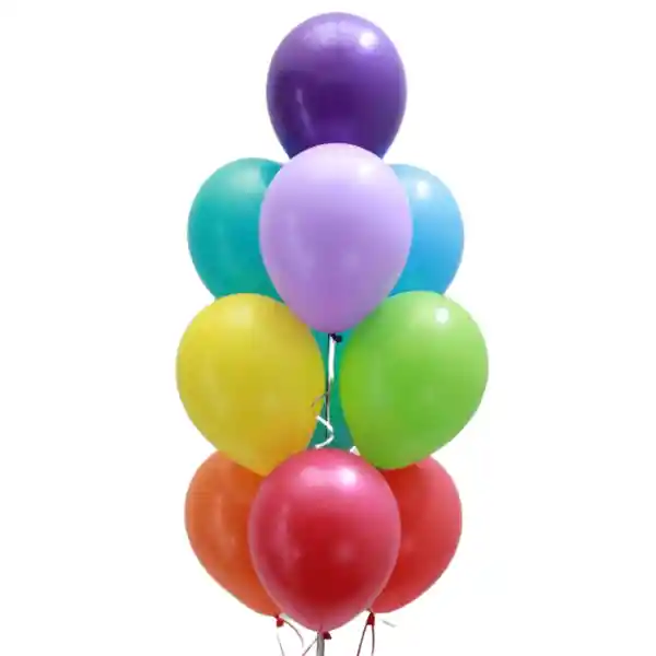 Bouquet Multicolor (10 Globos Inflados Con Helio)