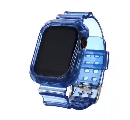 Manilla Correa Transparente Para Iwatch Apple Watch 42,44,45mm Azul
