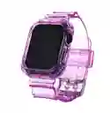 Manilla Correa Transparente Para Iwatch Apple Watch 42,44,45mm Lila