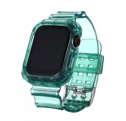 Manilla Correa Transparente Para Iwatch Apple Watch 42,44,45mm Verde