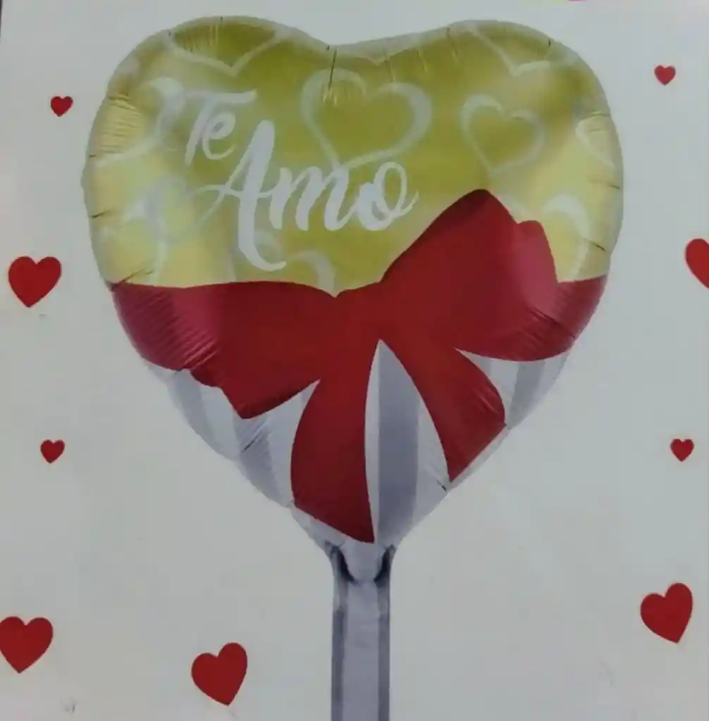 Globo Metálizado Corazón Te Amo /45x45 Cm