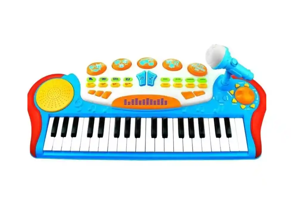 Organeta Piano Luz Micrófono Juguete Niños 37 Teclas