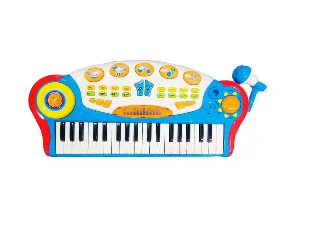 Organeta Piano Luz Micrófono Juguete Niños 37 Teclas