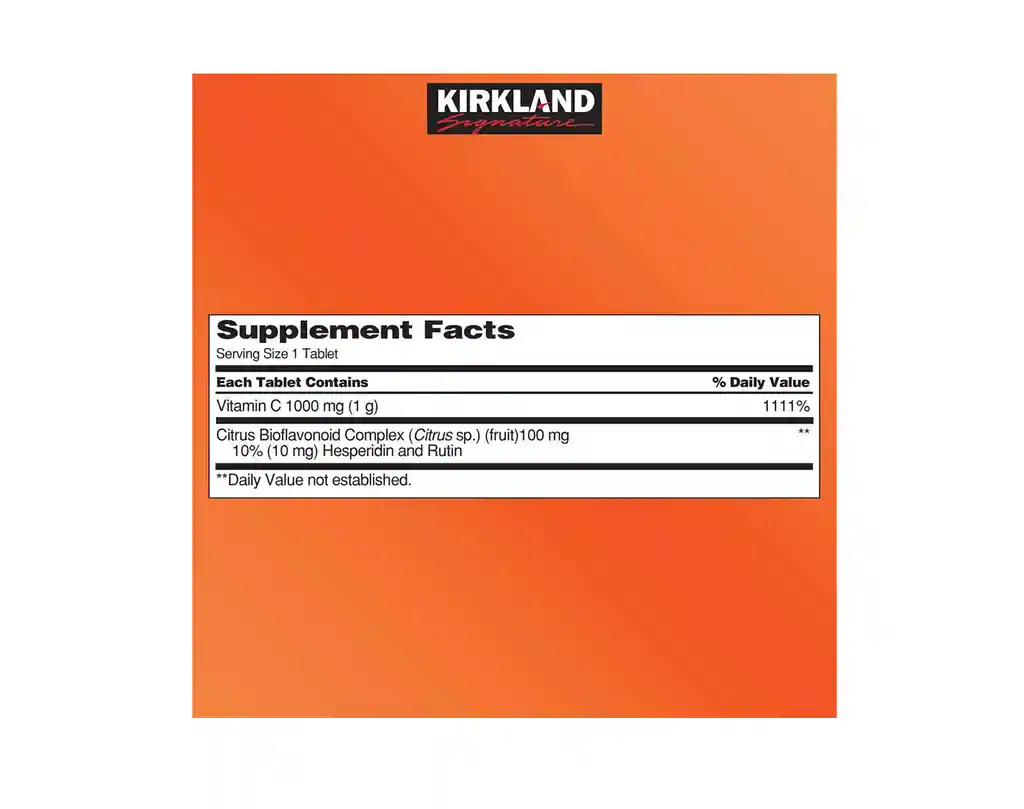 Kirkland Vitamina C 1000mg 500 Tabletas