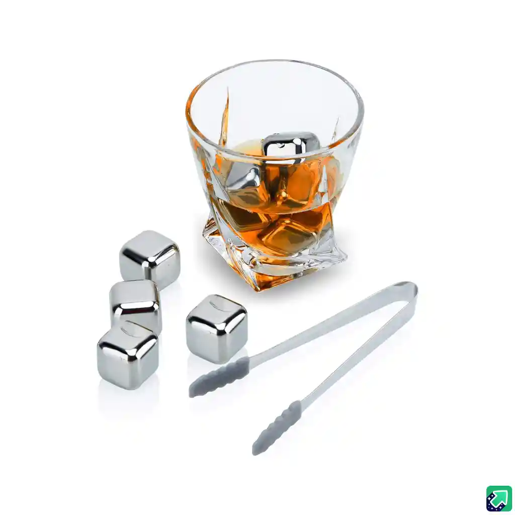 Set X6 Cubos Hielo Reutilizables Bebidas Frias Acero Inoxidable