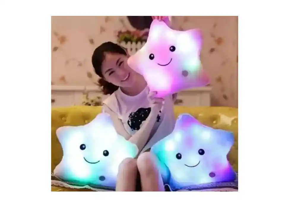 Estrella Luminosa Almohada Cojin Peluche Con Luz