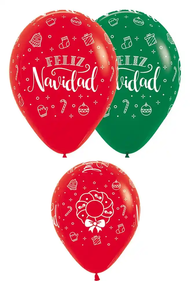 Globo Feliz Navidad Sempertex R12 X 12