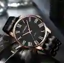 Reloj Pulso Acero Macizo Curren Formal Para Hombre Negro