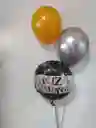 Tri Globos En Helio Feliz Cumpleaños
