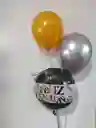 Tri Globos En Helio Feliz Cumpleaños
