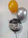 Tri Globos En Helio Feliz Cumpleaños