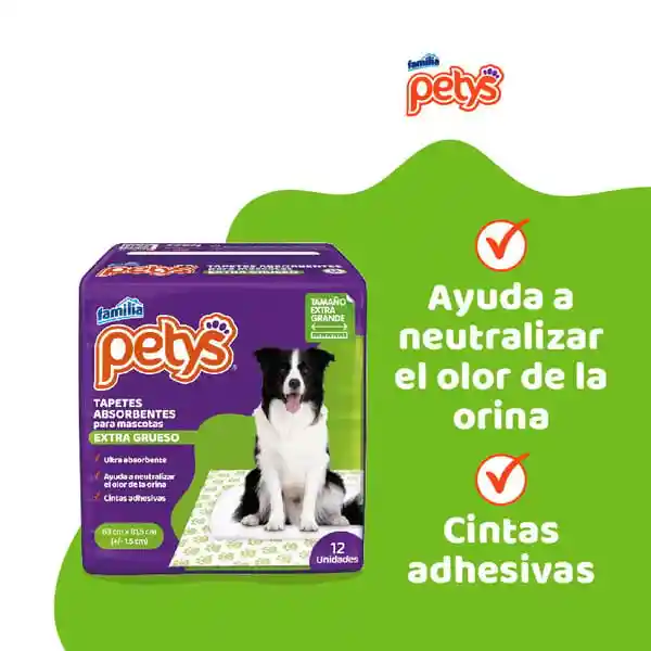 Tapetes Para Perro Absorbentes Petys Extra Grueso X 12 Uds