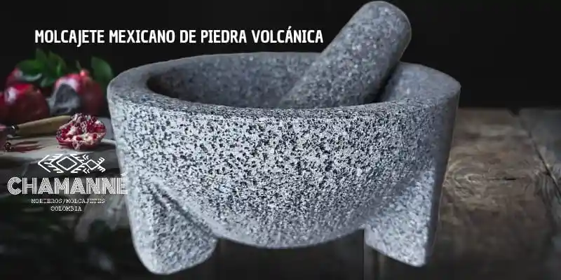 Molcajete/mortero Mexicano De Piedra Volcánica De 14 Cm