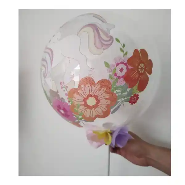 Globo Burbuja Estampado Unicornio