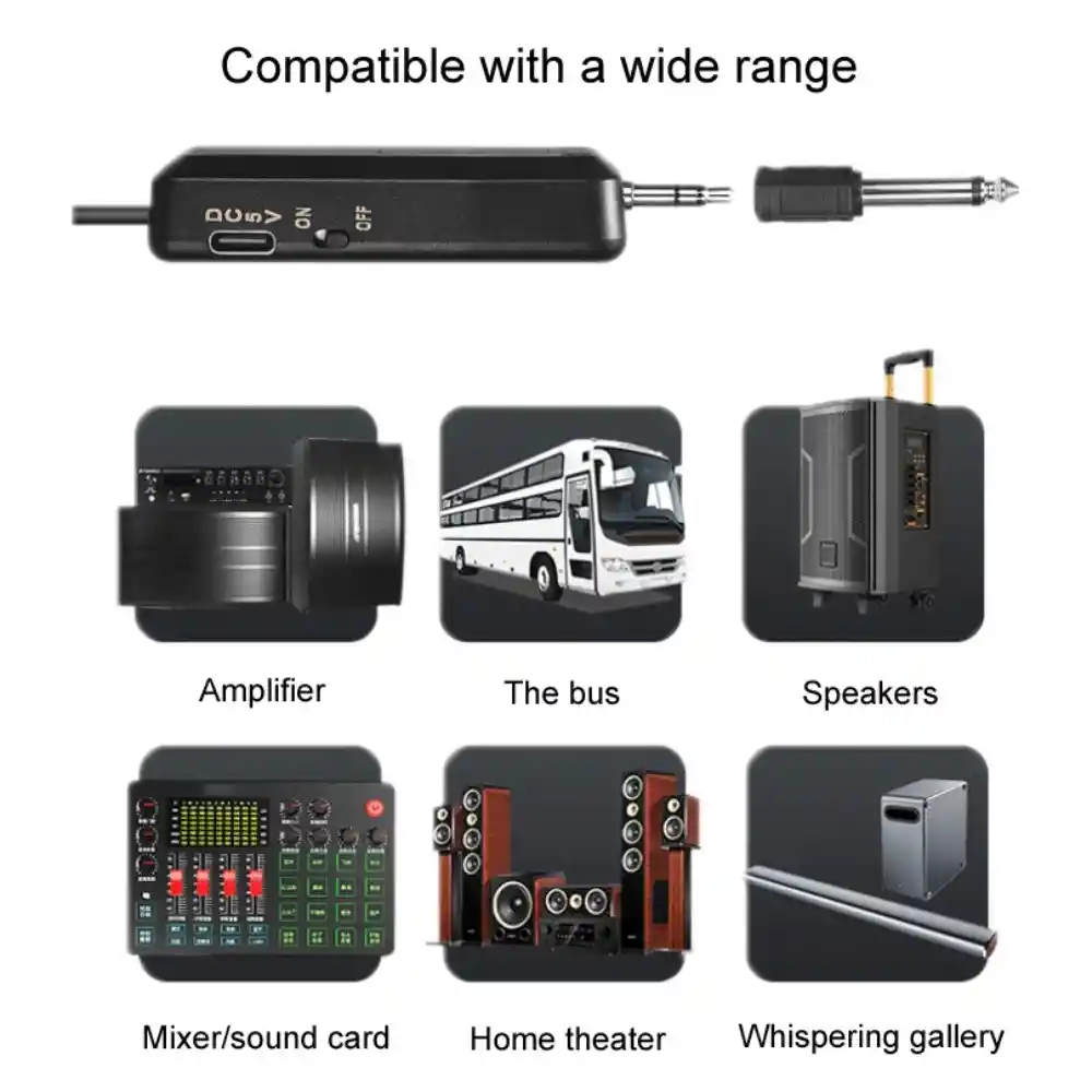 Microfono De Diadema Inalambrico Usb-c + Adapt 3.5 A 6.5mm