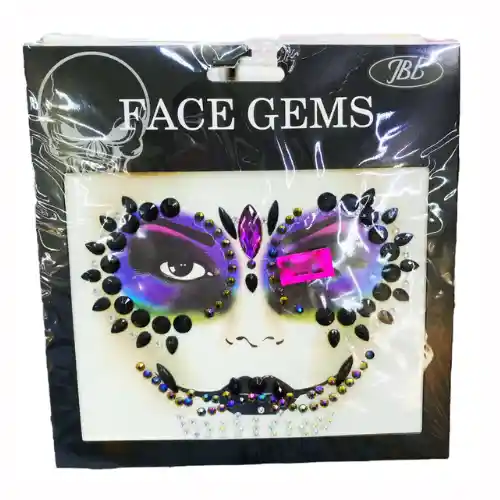 Mascara De Gemas Negras Adhesivas Catrina