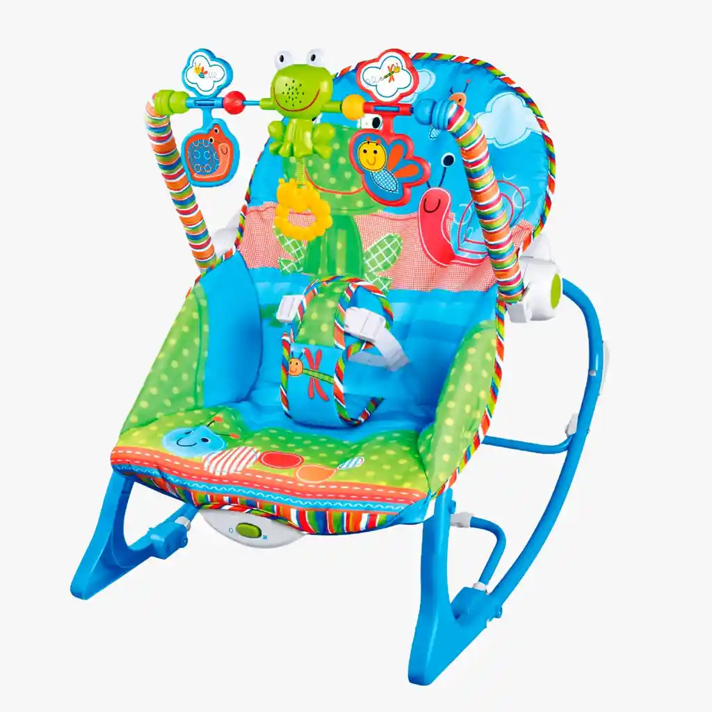 Silla Para Bebe Mecedora Vibradora Musical 3 En 1 Mosquitero Rana