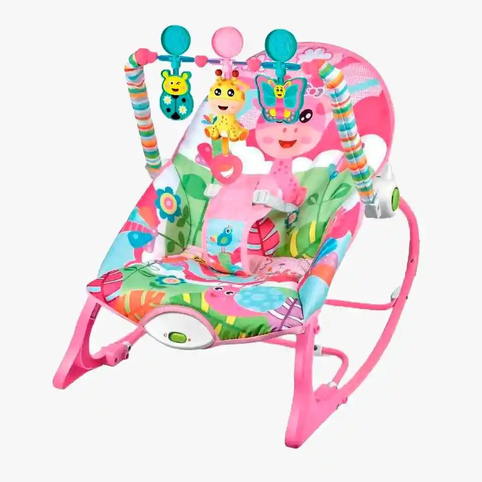 Silla Para Bebe Mecedora Vibradora Musical 3 En 1 Mosquitero Dragona