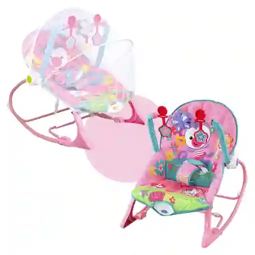 Silla Para Bebe Mecedora Vibradora Musical 3 En 1 Mosquitero Mariposa