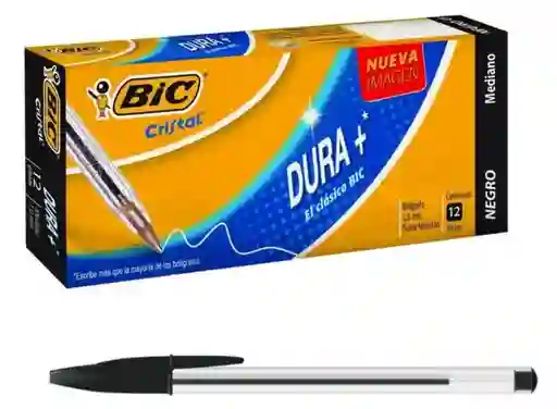 Caja De Esferos Bic Negro X 12 Und