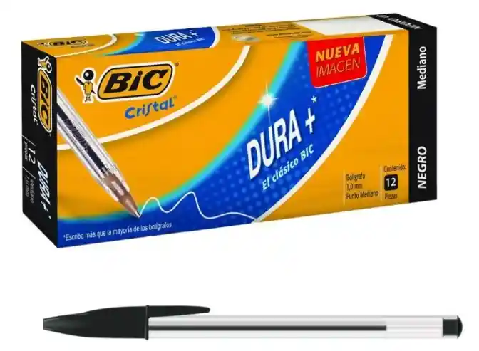 Caja De Esferos Bic Negro X 12 Und