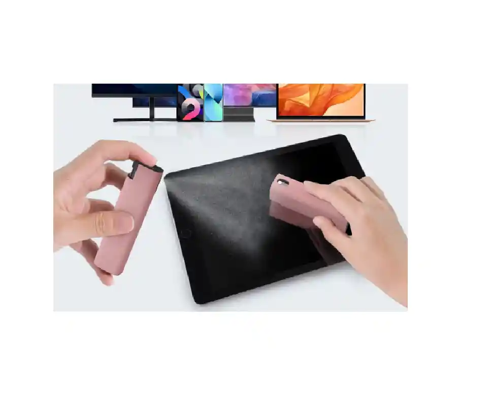 Limpiador Pantalla Celular Spray Funda Microfibra Tablet Pc 3en1 Rosa