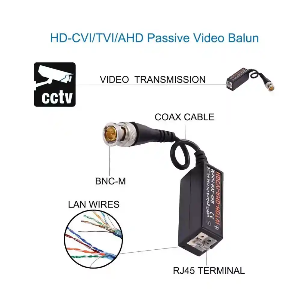 Video Balun Par Ahd Hdcvi Hdtvi Hasta 300 Metros 720 Y 1080