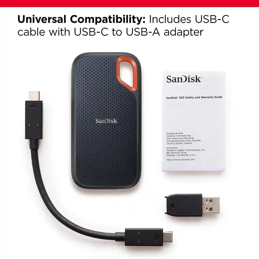 Disco Sólido Externo Sandisk De 1 Tera, 1050 Mb/s