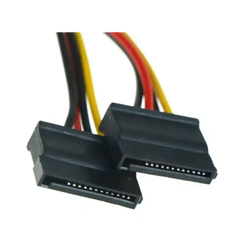 Cable Poder Sata Molex Dual Hembra 4 Pines A 2 Sata Macho