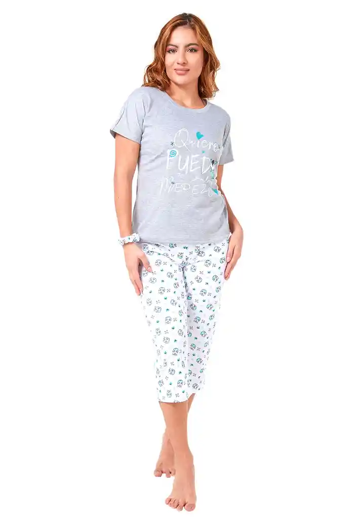 Pijama Capri Mujer Agatha Santana Menta Oscuro Talla M