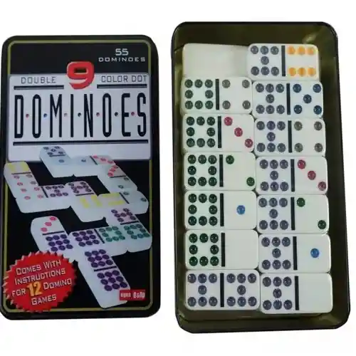 Domino Caja Metalica Doble 9