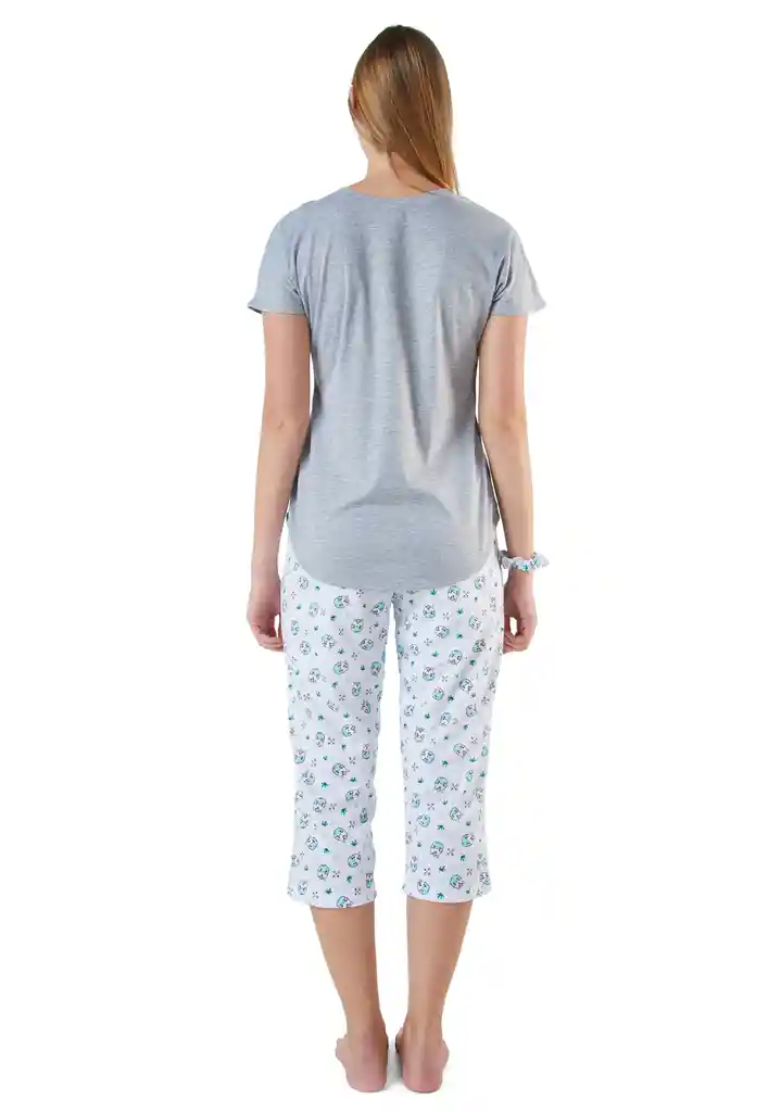 Pijama Capri Mujer Agatha Santana Verde Mar Talla M