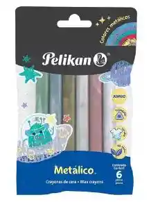 6 Crayones Jumbo Color Metálico Pelikan Niños Escolar Dibujo