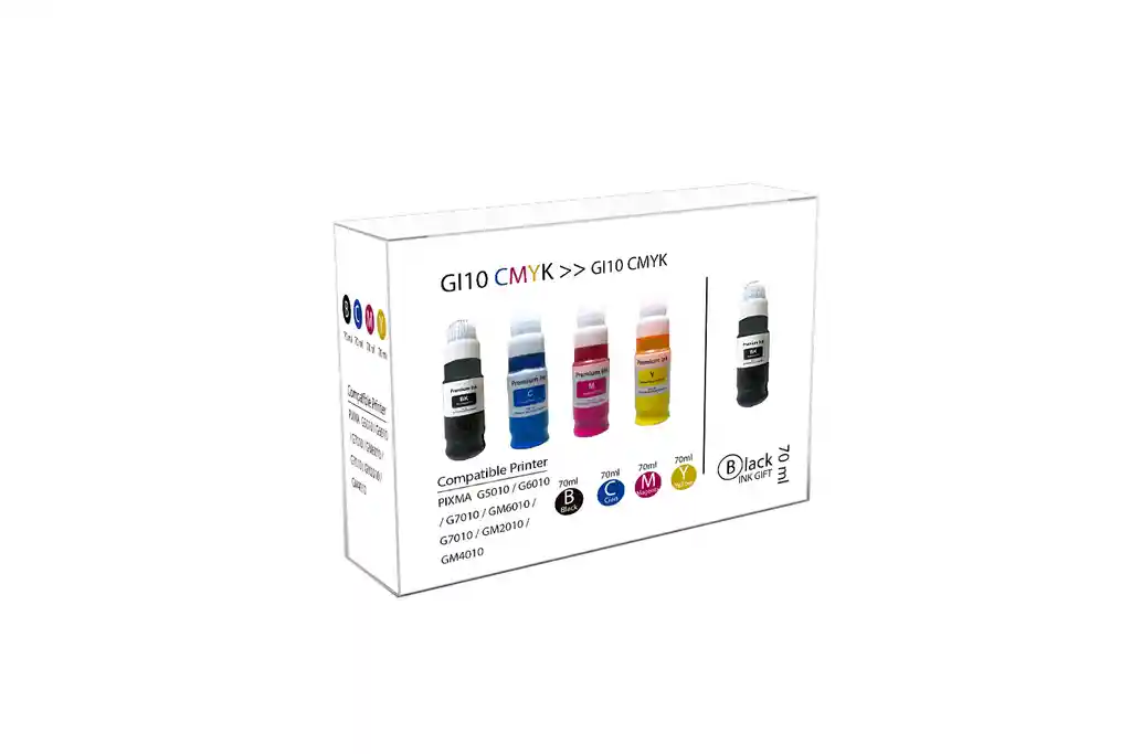 Tinta Gi10 Para Impresoras Canon G5010 G7010 Tintas Compatibles X 5 Un