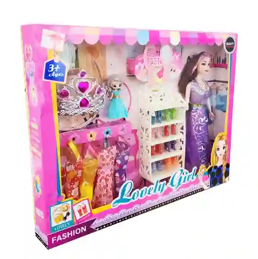 Muñeca Princesa Vestidos Zapatos Accesorios Juguete Niñas