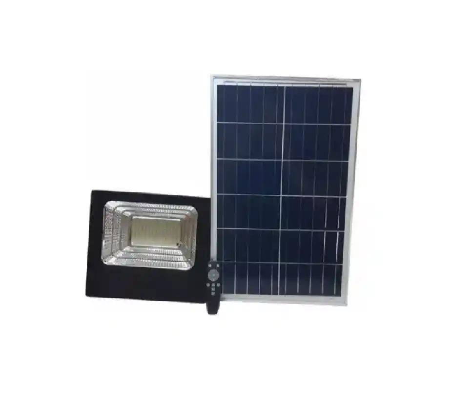 Reflector Solar Led 100w Recargable Exterior Luz Blanca Color De La Carcasa Negra Color De La Luz Blanco Neutro