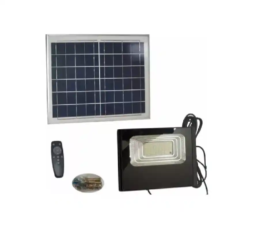 Reflector Solar Led 100w Recargable Exterior Luz Blanca Color De La Carcasa Negra Color De La Luz Blanco Neutro