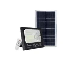 Reflector Solar Led 100w Recargable Exterior Luz Blanca Color De La Carcasa Negra Color De La Luz Blanco Neutro