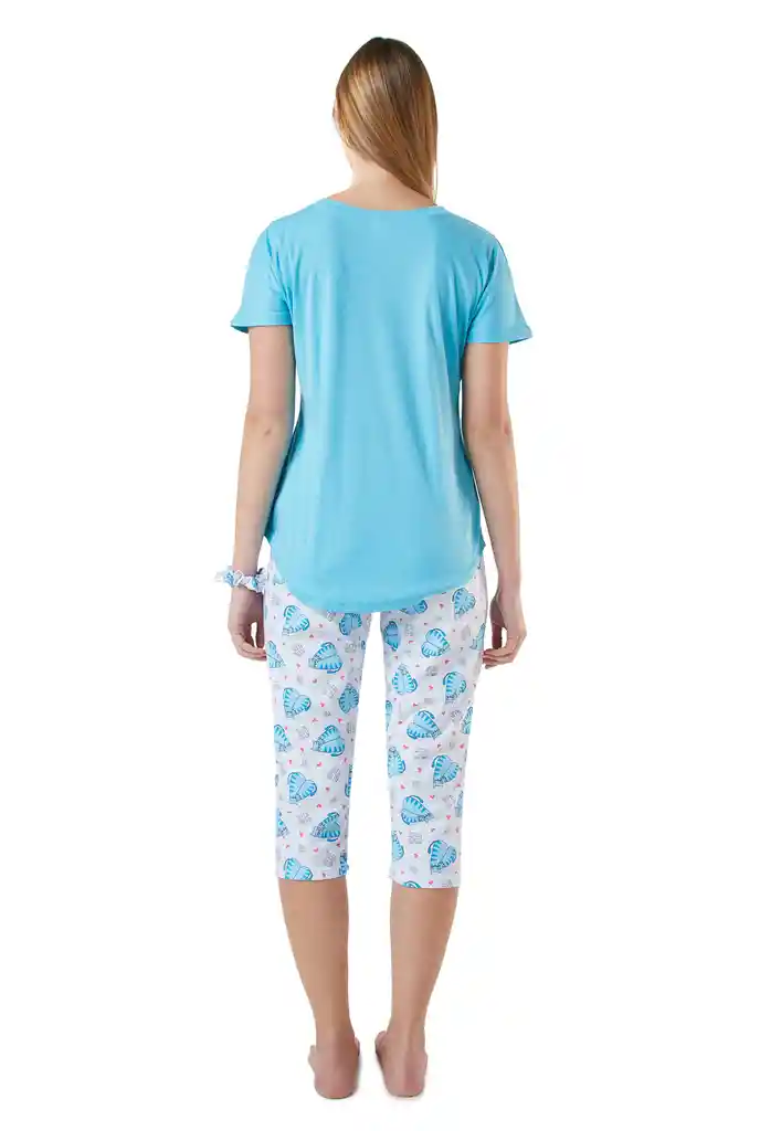 Pijama Capri Mujer Agatha Santana Azul Marino Talla L