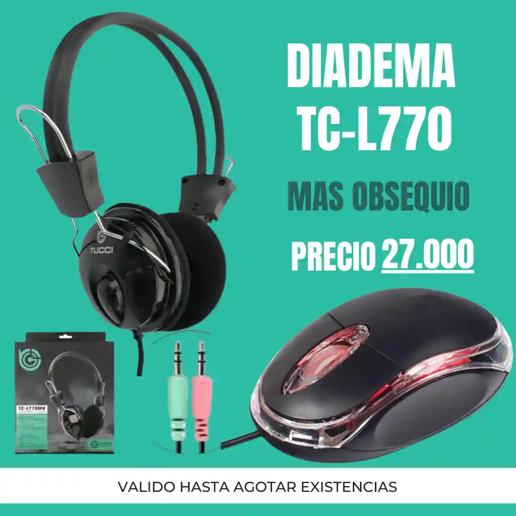 Diadema Tc-l770 Obsequio Mouse