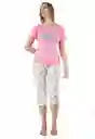 Pijama Capri Mujer Agatha Santana Morado Fluorescente Talla L