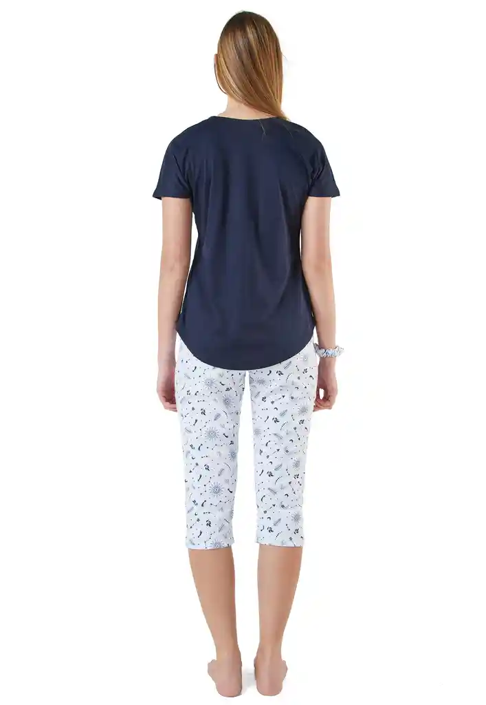 Pijama Capri Mujer Agatha Santana Azul Oscuro Talla L