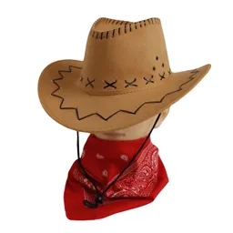 Sombrero Vaquero Beige Con Pañoleta