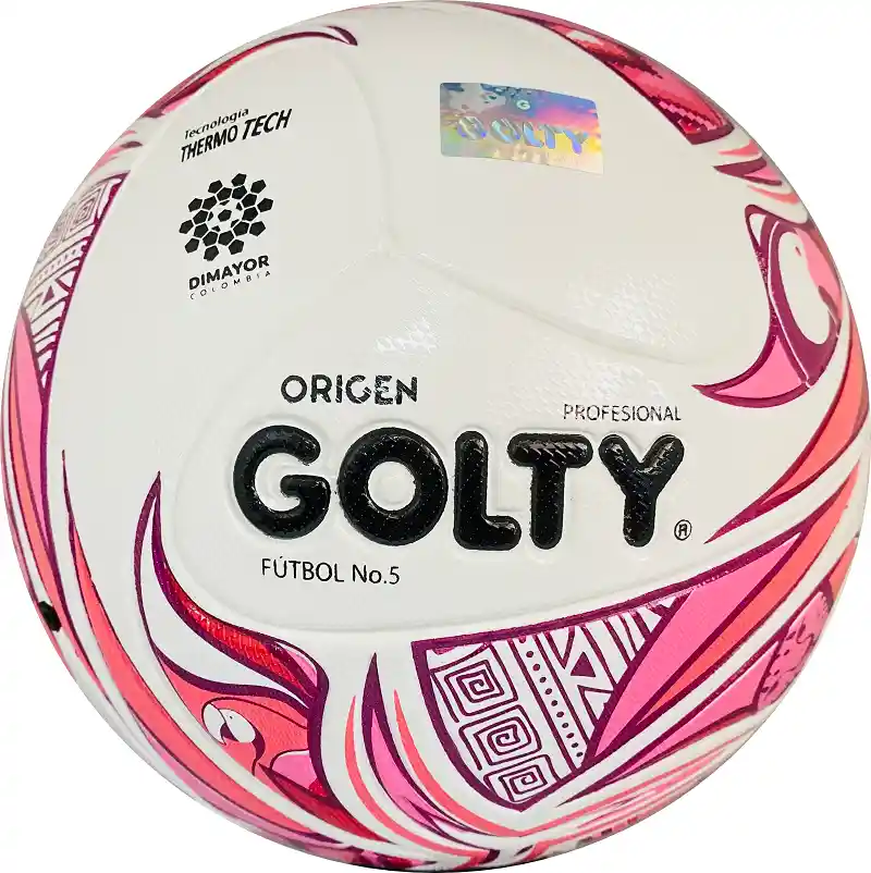 Balón De Fútbol #5 Golty Pro Origen Laminado/ Rosado